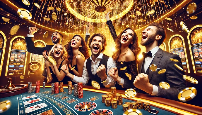 DALL·E-2025-02-20-12.00.10-A-lively-and-festive-celebration-in-a-luxurious-casino-featuring-five-or-more-people-joyfully-celebrating-a-big-win.-The-group-of-people-are-laughing